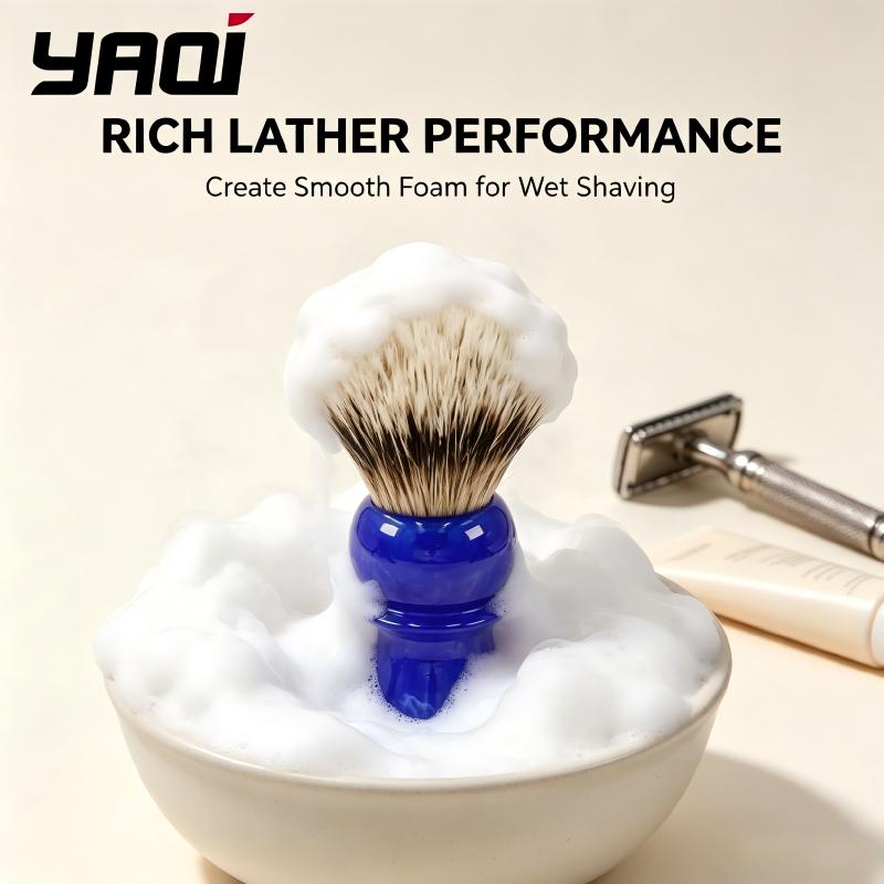 Men Grooming Hygiene - YAQI Premium Shaving Brush Blue Marbled