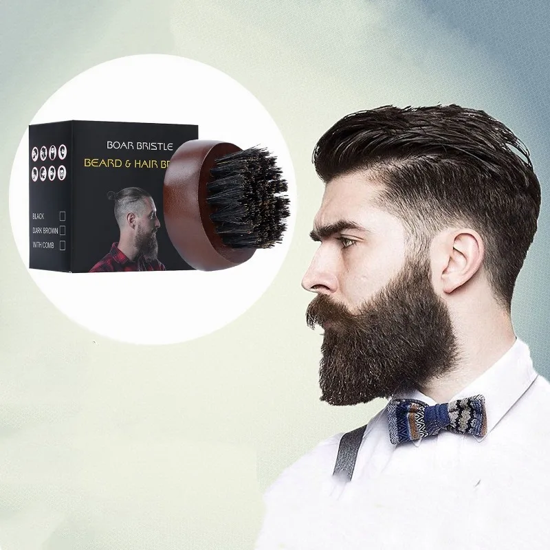Men'S Grooming Brush - Beard Brush Man Boar Bristles Small