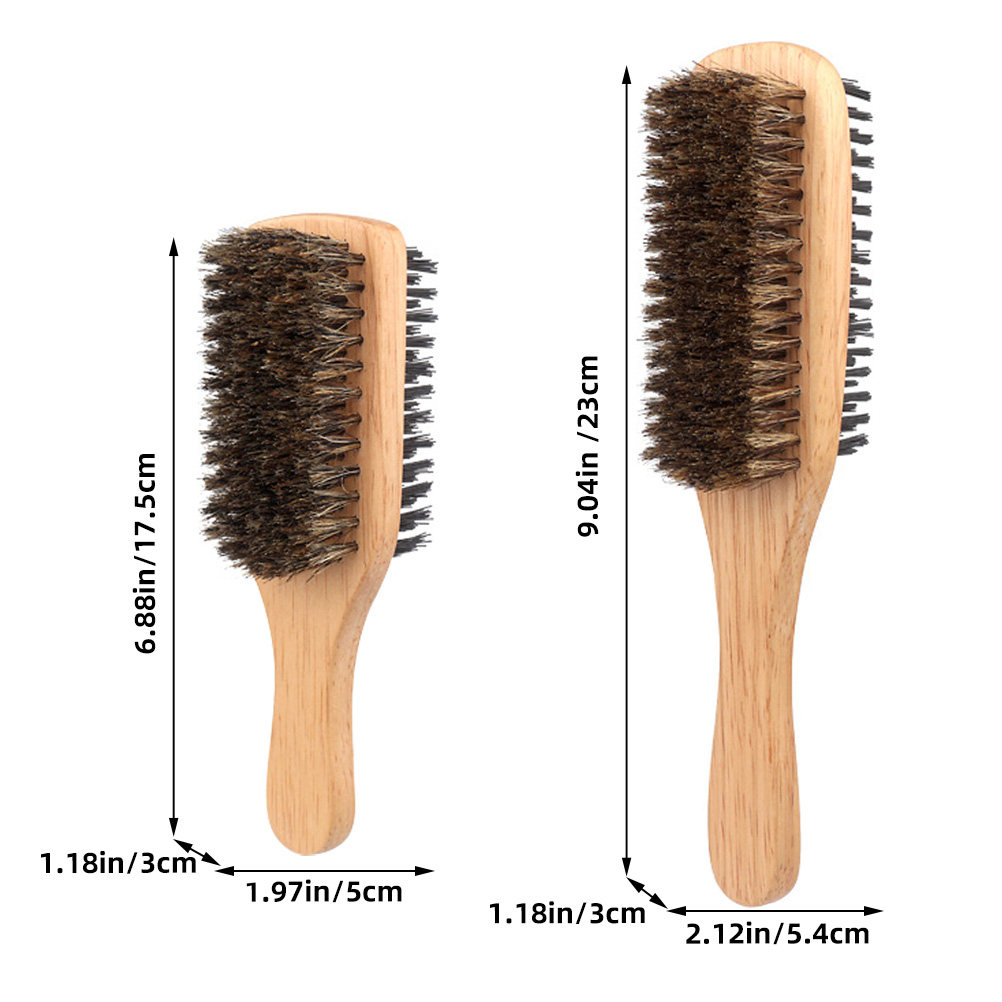 2Pcs Double-Sided Boar Bristle - Men'S Grooming Brush 评论和价格