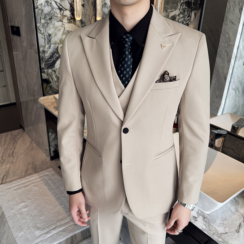 Slim-Fit Three-Piece Set Korea - Men'S Grooming And Style 评论和价格