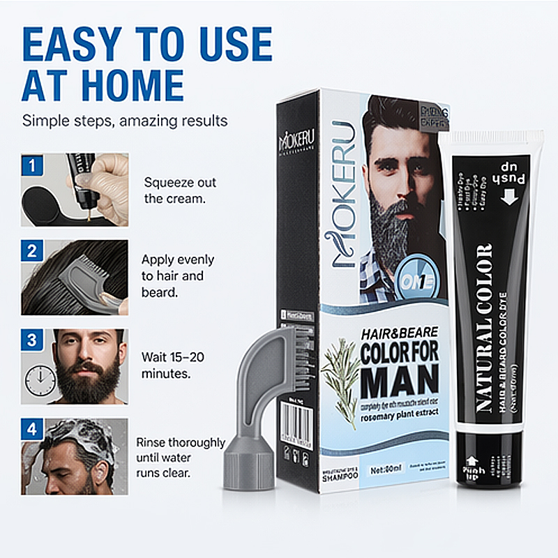Hair Dye Shampoo, Beard and Ha - Men Grooming Hygiene 评论和价格