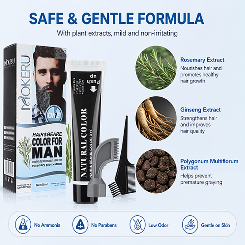 Hair Dye Shampoo, Beard and Ha - Men Grooming Hygiene 评论和价格