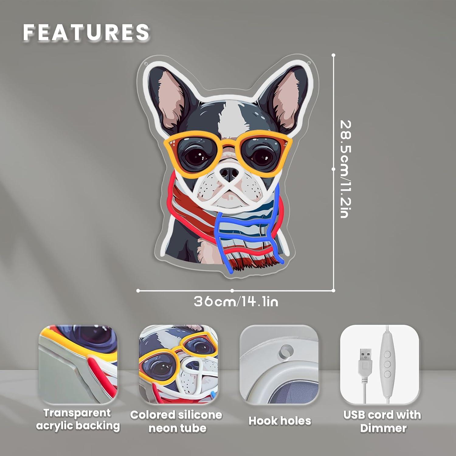 French Bulldog Neon Sign Dimma - Men'S Grooming Dc 评论和价格