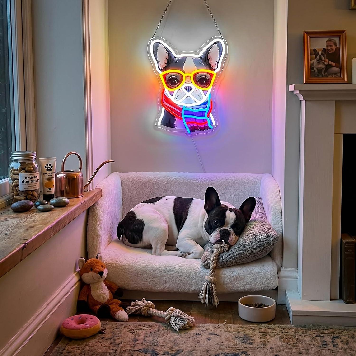 French Bulldog Neon Sign Dimma - Men'S Grooming Dc 评论和价格