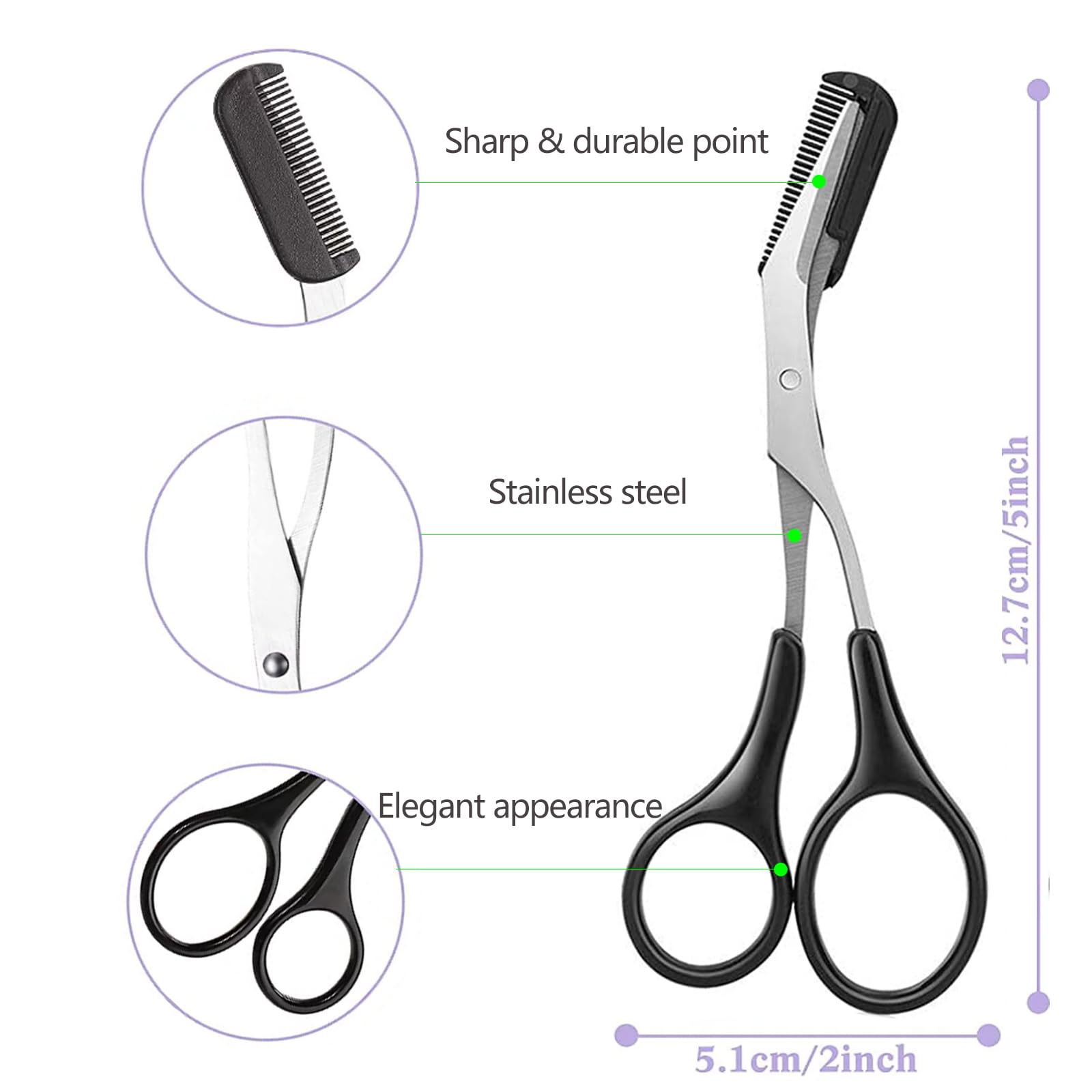 Eyebrow Scissors with Comb Fac - Grooming Men'S Eyebrows 评论和价格